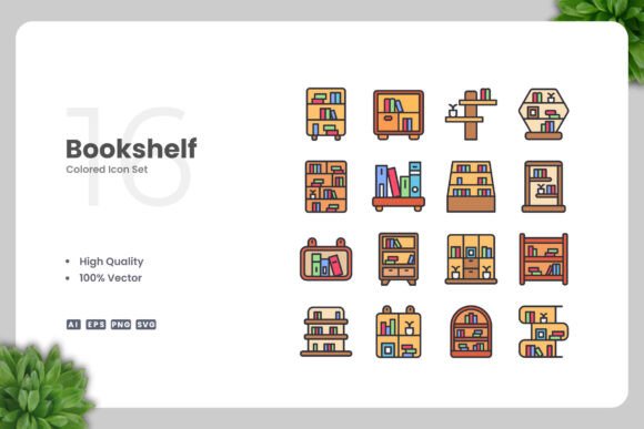 Bookshelf Color Icons