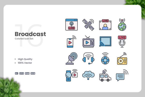 Broadcast Color Icons: A Versatile Design Solution for Modern Creatives