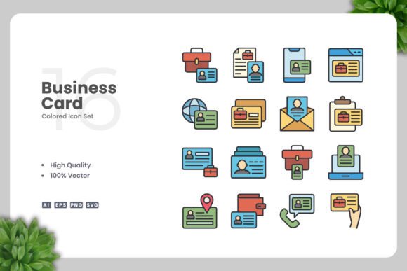 Business Card Color Icons for Modern Design