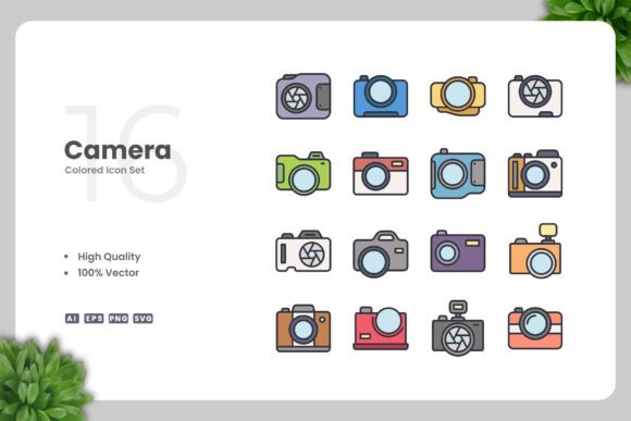 Camera Color Icons: A Simple and Clean Design for Modern Use