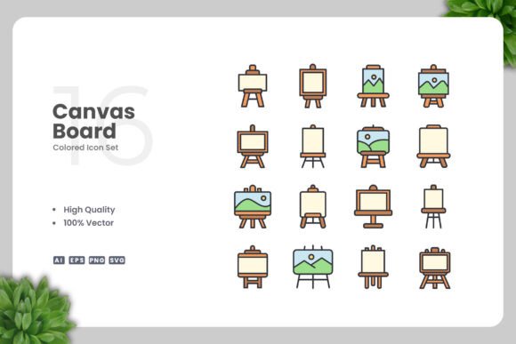 Canvas Board Color Icons for Versatile Design Projects
