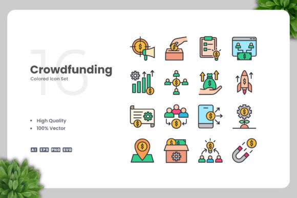 Crowdfunding Color Icons: A Versatile Design Solution for Modern Projects