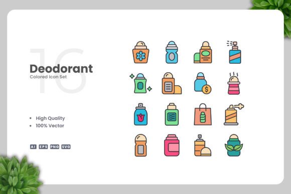 Deodorant Colored Icons: A Simple and Clean Design for Every Project
