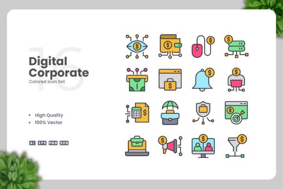 Digital Corporate Colored Icons