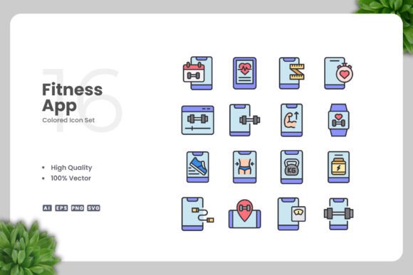 Enhancing User Experience with Fitness App Color Icons