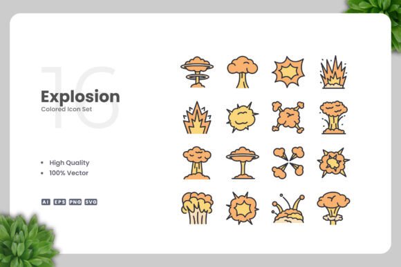 Explosion Color Icons: A Versatile Design Solution for Modern Projects