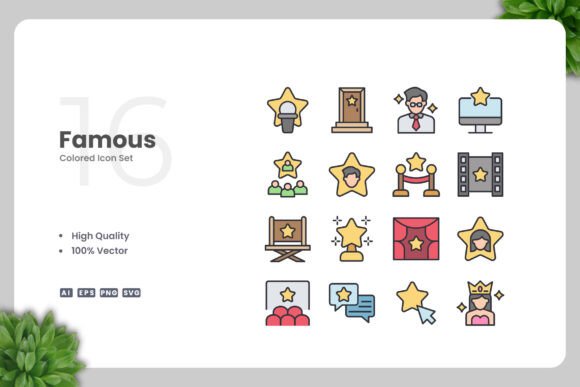 Famous Color Icons and Simple, Clean Design for Every Project
