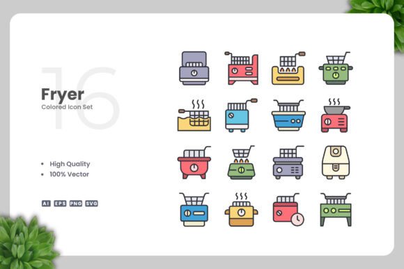 Fryer Colored Icons: A Versatile Design Solution