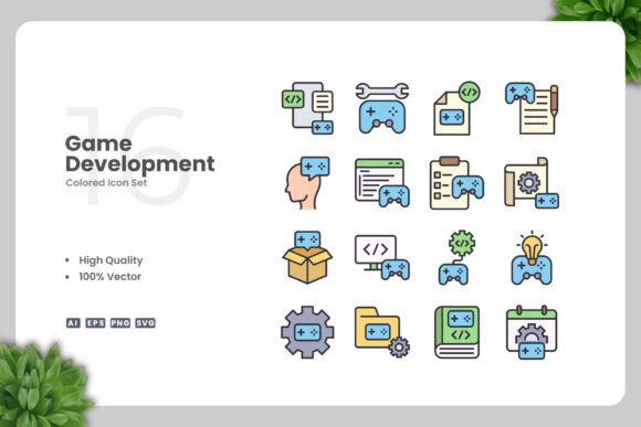 Game Development Colored Icons for Every Project