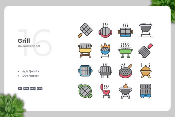 Grill Colored Icons: A Versatile Design Solution