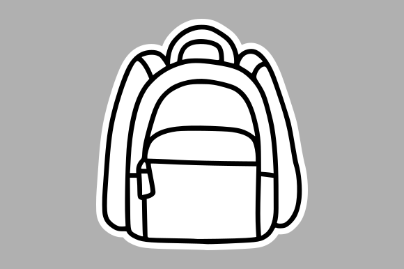 Minimalist Rucksack Doodle: A Versatile Design Asset for Creative Professionals