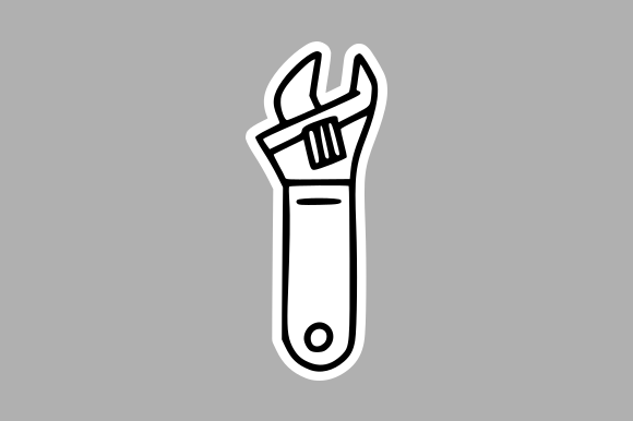 Minimalist Wrench Doodle: A Versatile Design Asset for Modern Creatives