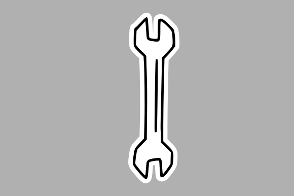 Monochrome Adjustable Wrench: A Versatile Asset for Creative Projects