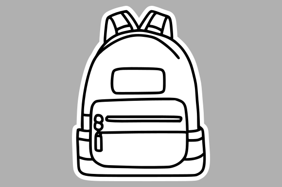 Monochrome Hiking Bag Sketch