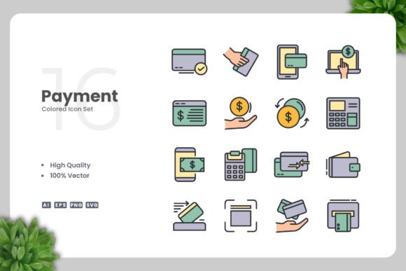 Payment Color Icons for Modern Design