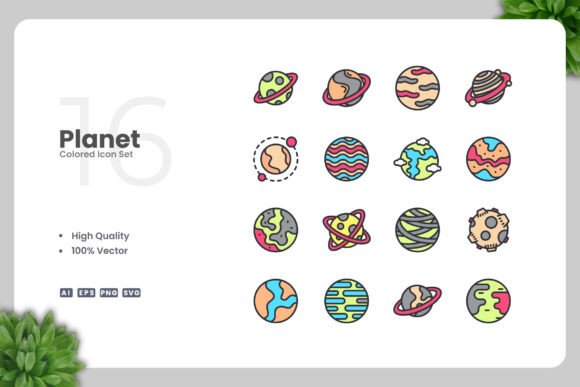 Planet Color Icons: A Perfect Blend of Simplicity and Versatility