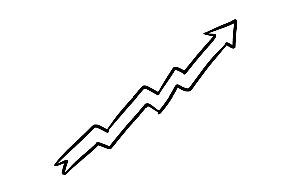 Upward Arrow with Financial Chart
